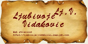 Ljubivoje Vidaković vizit kartica